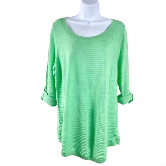 Talbots Sweater Cotton‎ Tab Sleeve NWT Large - Picture 3 of 7